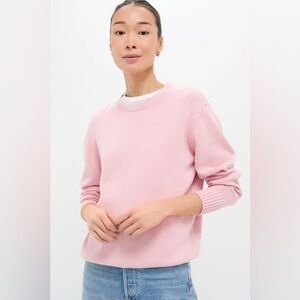 Tuckernuck Pink Stone Washed Cotton Anne Crewneck Sweater